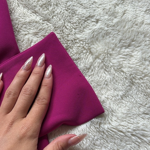 Bebe Magenta Mini Dress with Rhinestone Belt | Size 2 | Statement Party Look - Picture 5 of 8